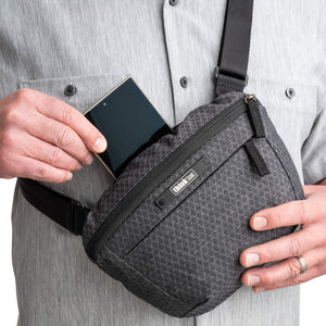 Large phone slot on the back panel so you can feel it’s there for calls or peace of mind