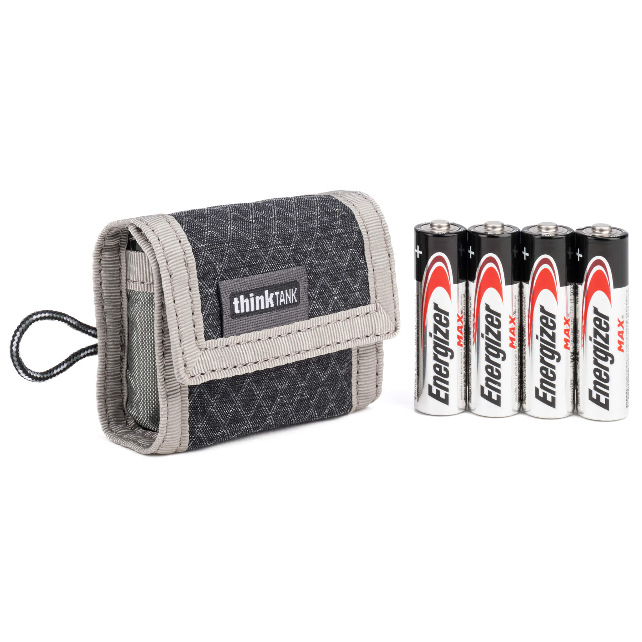 AA Battery Holder Soft, compact case for carrying 8 AA or 16 AAA batteries.