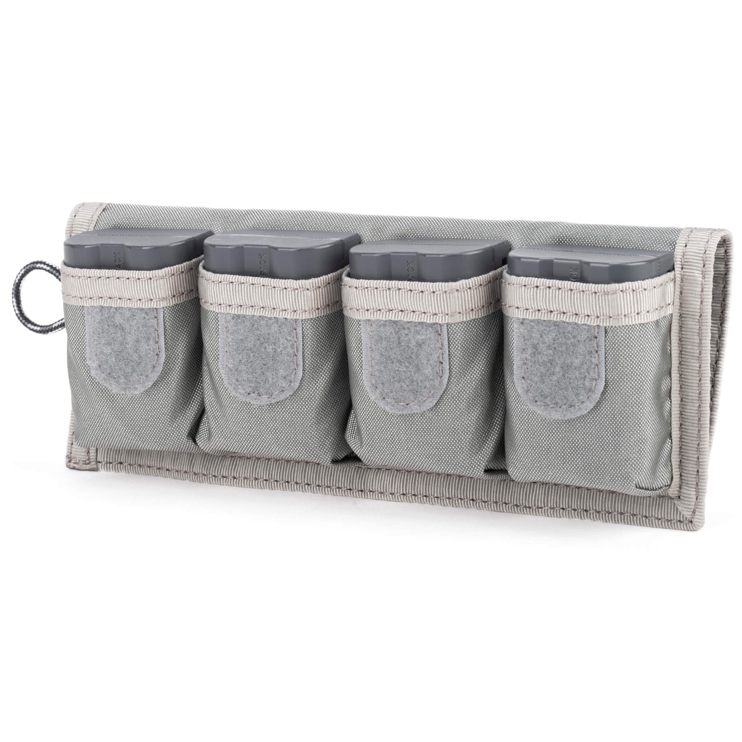 Battery Holder 4 Compact carrier for up to four standard DSLR or Mirrorless batteries.