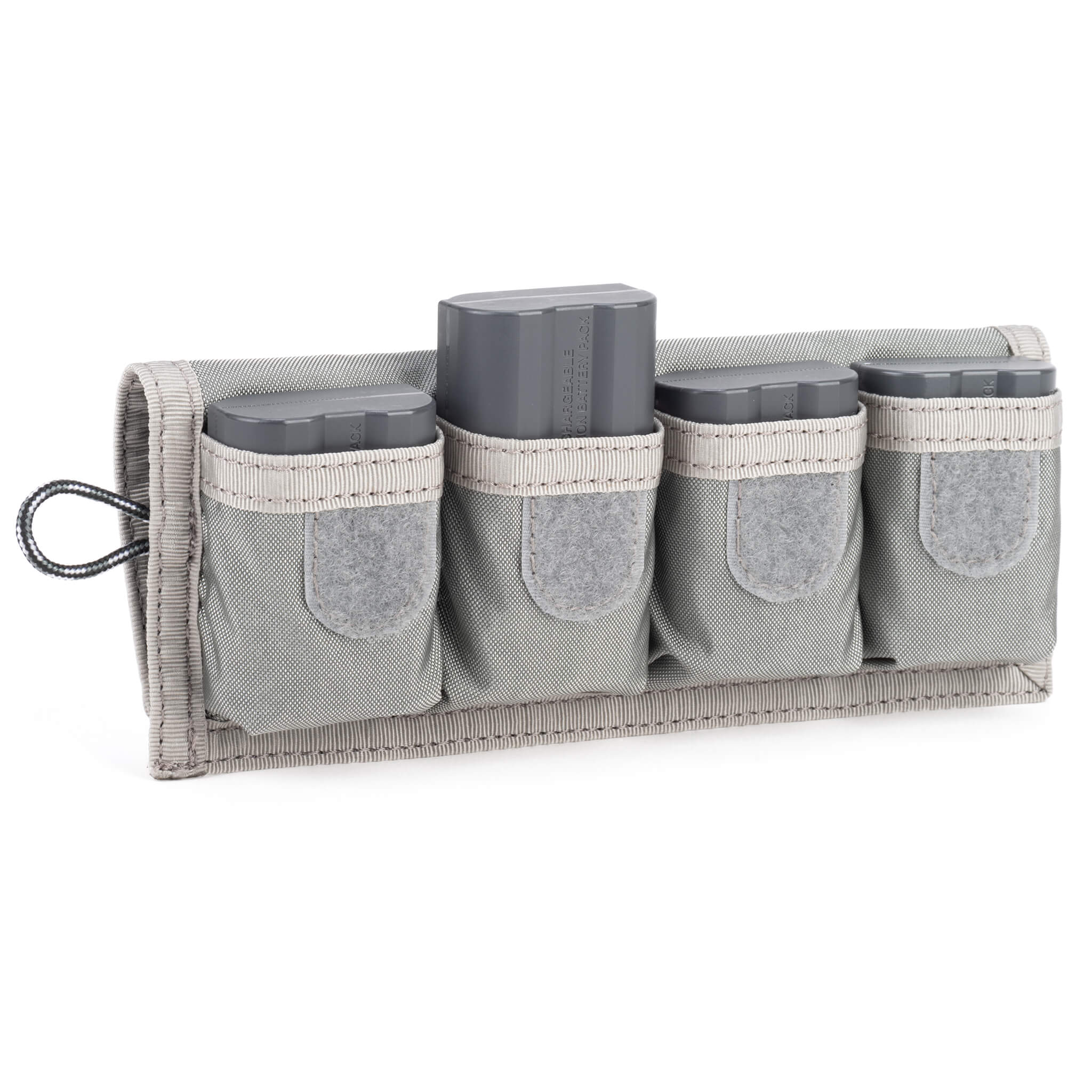 Battery Holder 4 Compact carrier for up to four standard DSLR or Mirrorless batteries.