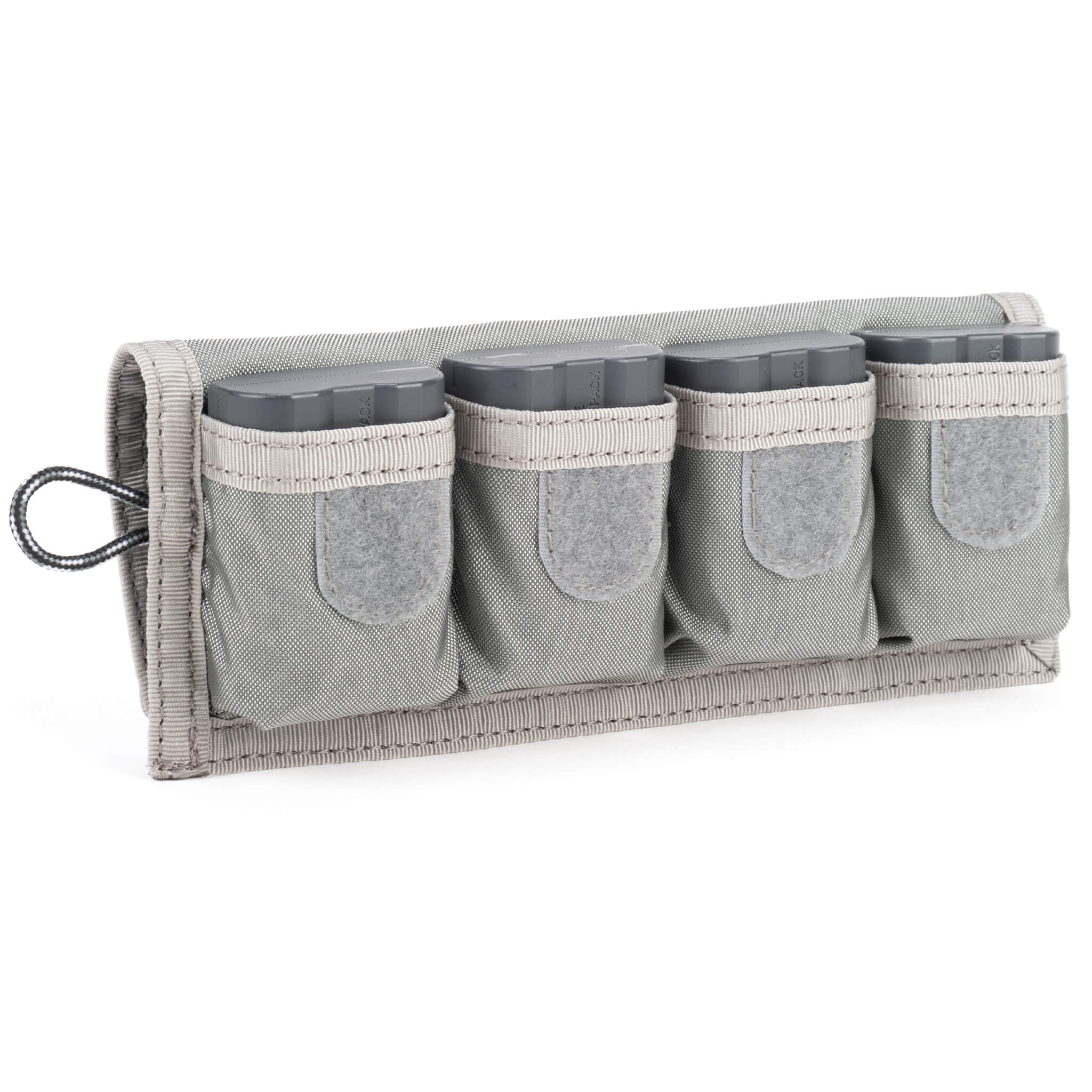 Battery Holder 4 Compact carrier for up to four standard DSLR or Mirrorless batteries.