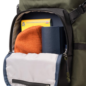 Front zippered pocket for personal items