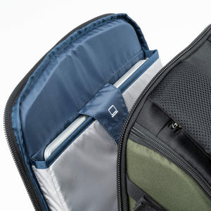 Front pocket fits a 16” Macbook Pro in the back panel