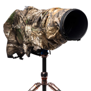 Realtree® APX Camo Non-slip, adjustable strap attaches directly to the lens hood