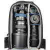 Maximum lens size: 500mm f/4 lens detached or 400mm f/2.8 attached.