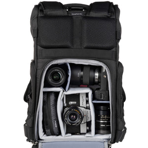 Sony A74 kit, three lenses, Minolta SRT202, accessories. Configured for side access.