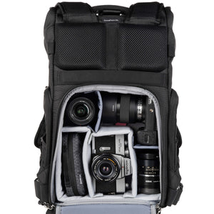 Sony A74 kit, three lenses, Minolta SRT202, accessories. Configured for side access.