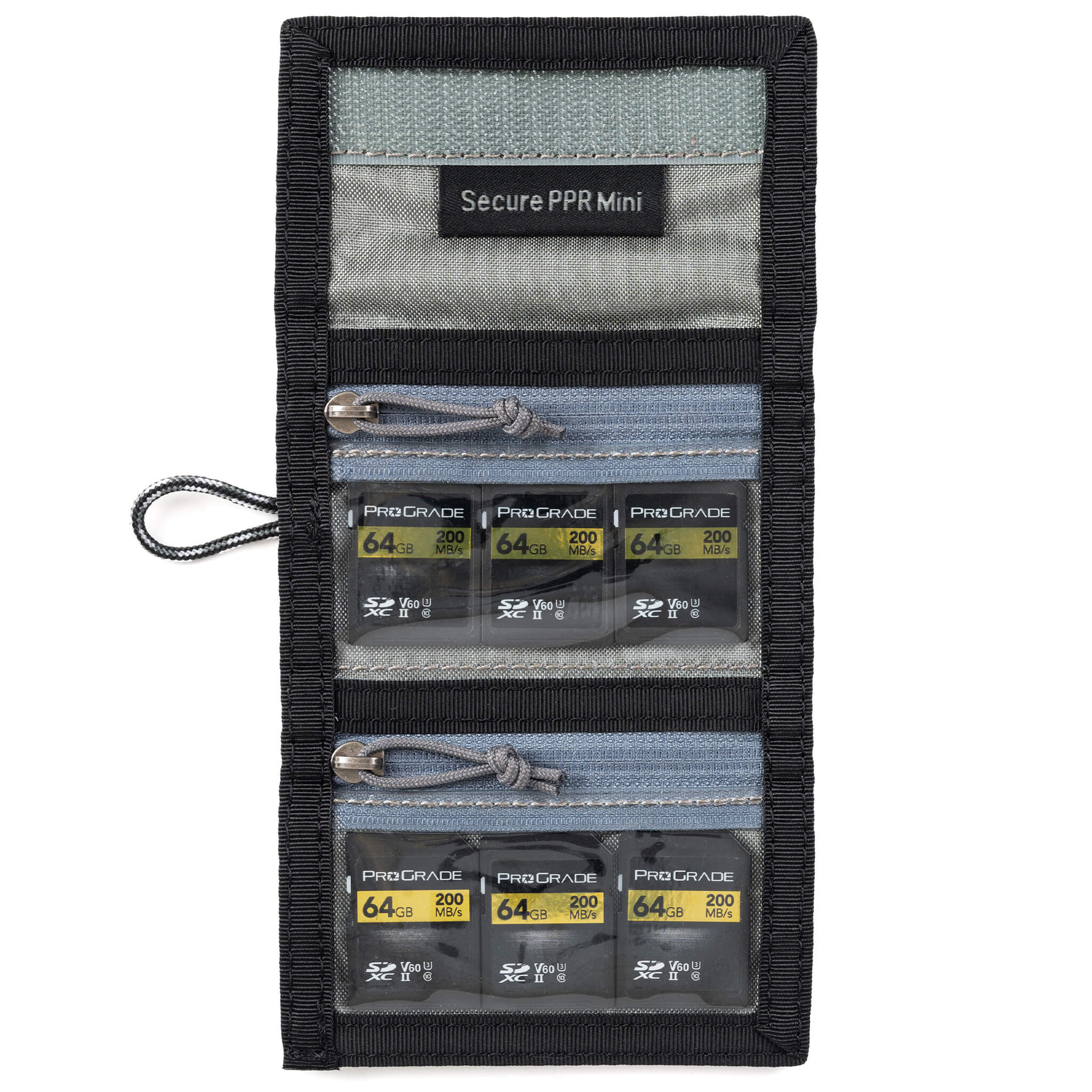 The Secure Pixel Pocket Rocket Mini has zippered pockets providing maximum security for multiple card sizes.