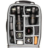 Nikon gripped DSLR with 70-200mm f/2.8, gripped DSLR with 24-70mm f/2.8, 14-24mm f/2.8, 105mm f/2.8, 85mm f/1.8