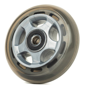 Custom-designed, high-performance, 80mm super quiet wheels with sealed bearings