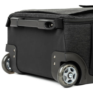 User replaceable retractable handle, wheels, wheel housings, and front foot