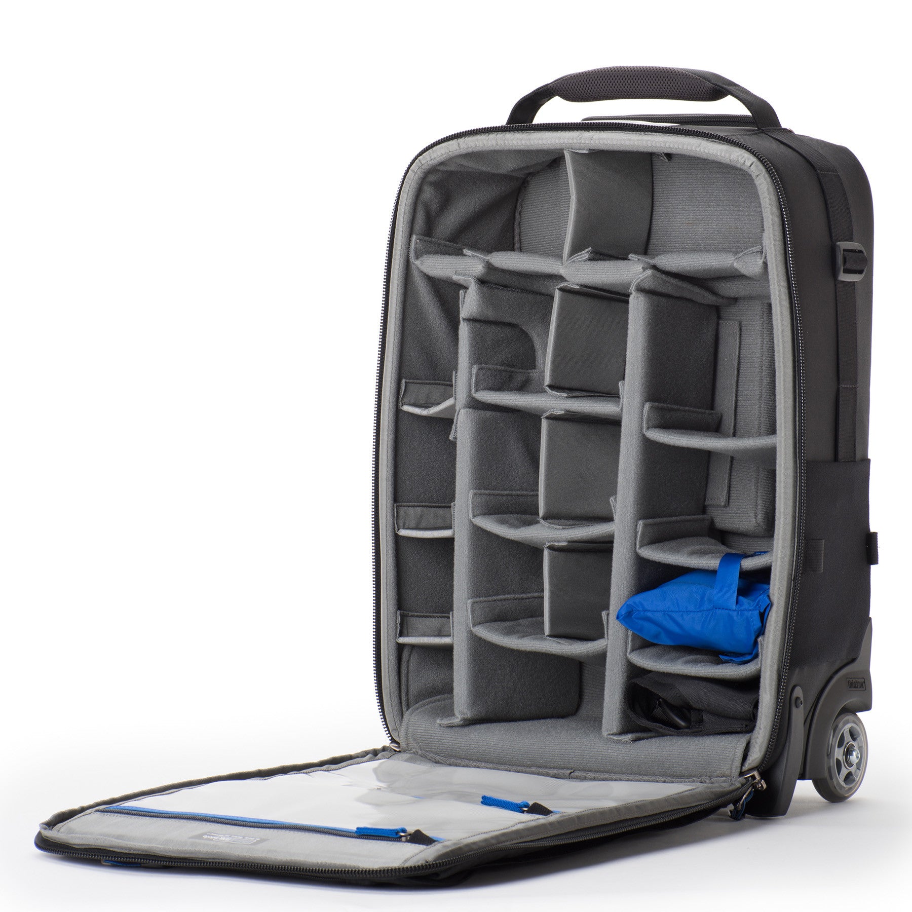 Reinforced dividers support heavy gear.