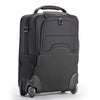 Integrated backpack straps with comfortable shoulder harness and back panel padding easily stow away