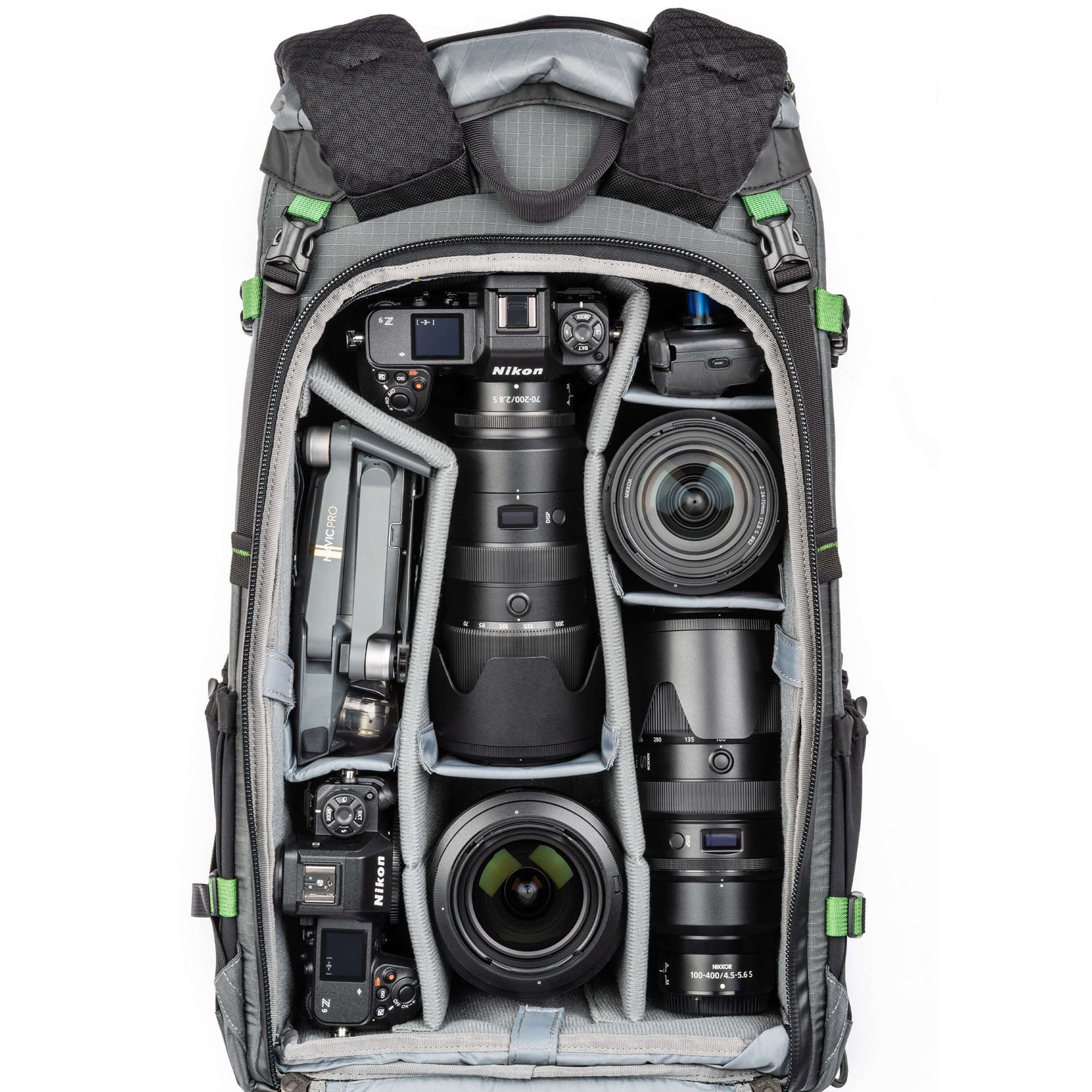 
                  
                    Nikon Z9+70-200mm f/2.8, Z9, 100-400mm f/4.5-5.6, 24-70mm f/2.8, 14-24mm f/2.8, DJI Mavic drone
                  
                