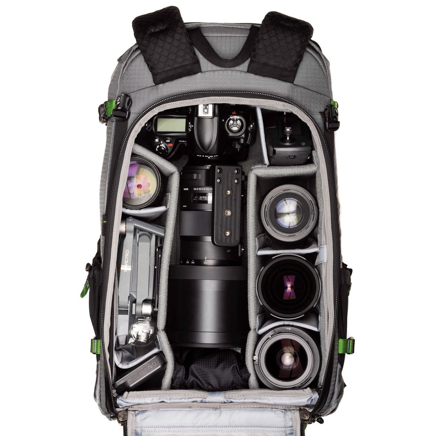 
                  
                    Nikon D3S attached to Sigma 150-600mm f/5-6.3, DJI Mavic Pro, 135mm f/2.0 DC, 105mm f/2.8 Micro, 14-24mm f/2.8, 24-70mm f/2.8
                  
                