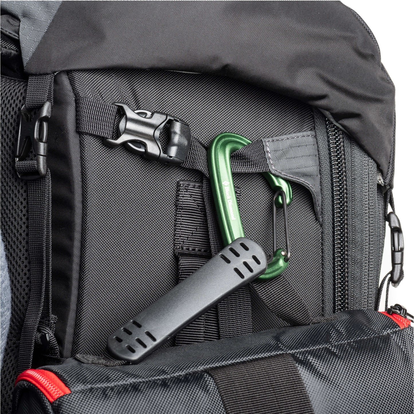 Side compression straps with locking SR buckles for additional lash points