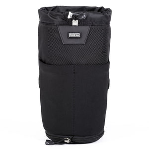 Outer stretch pocket provides space for a lens cap