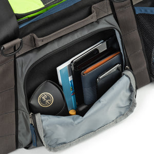 A dimensional front zippered pocket for small items