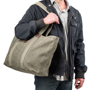 Long tote straps easily fit on your shoulder when the bag is stuffed full