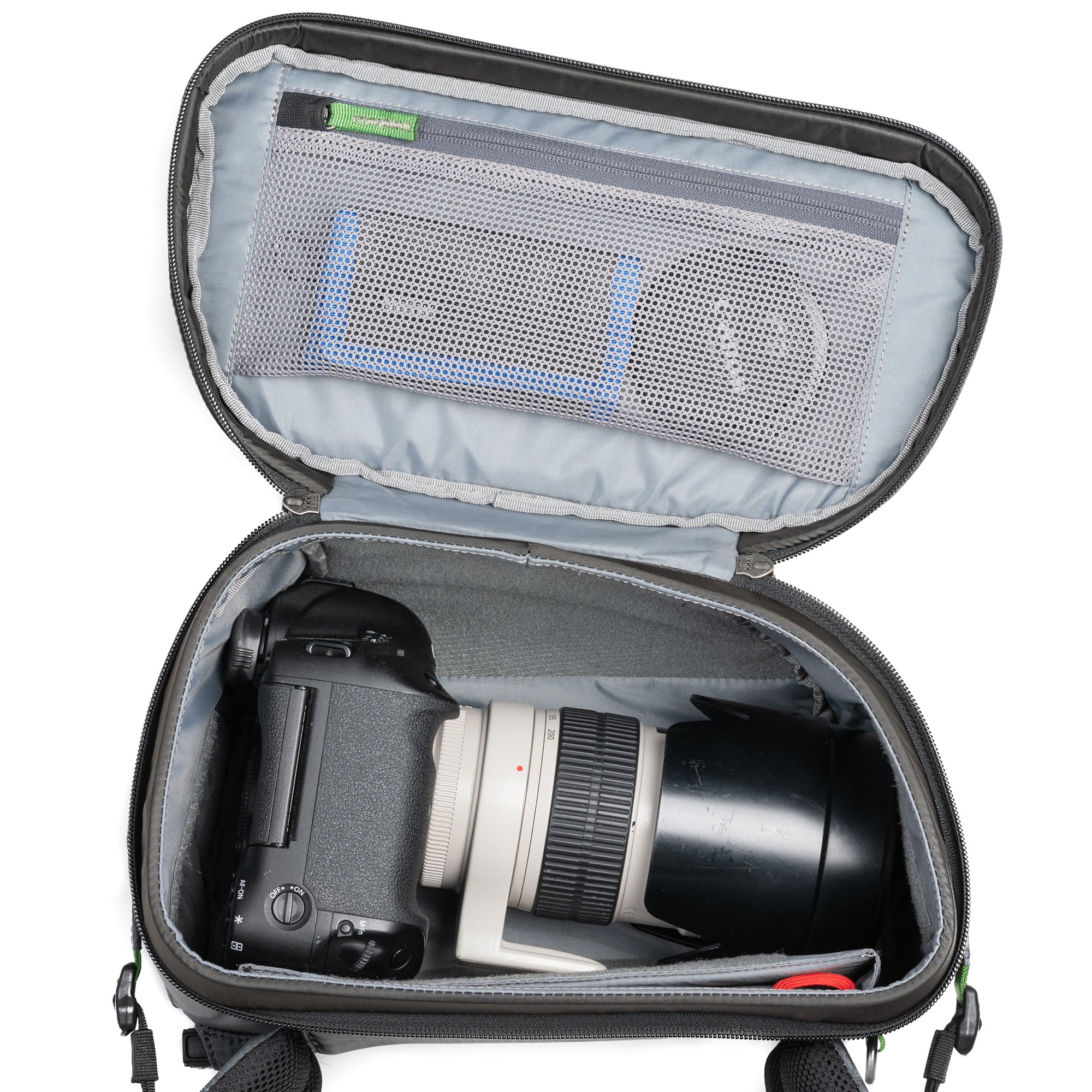 Fits one gripped Mirrorless or DSLR kit with 3-5 lenses or 70-200mm f/2.8 attached