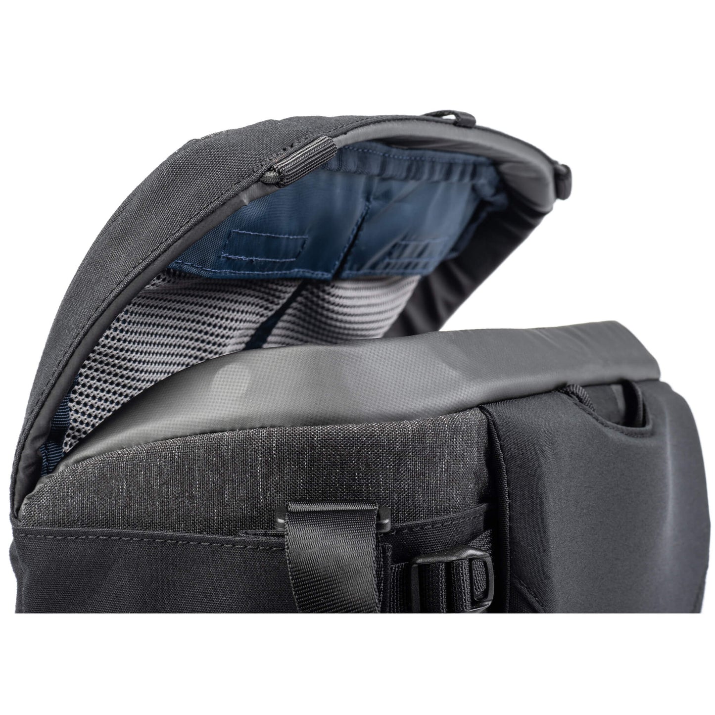 Magnetic top lid enables silent, one-handed camera access