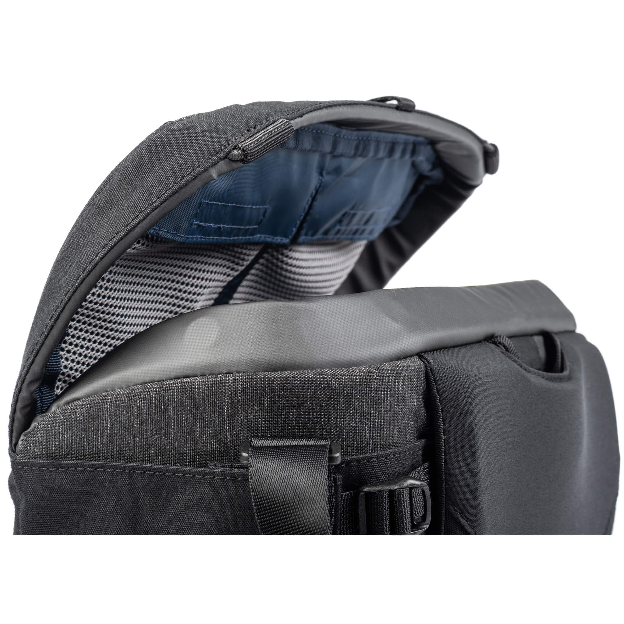 Magnetic top lid enables silent, one-handed camera access