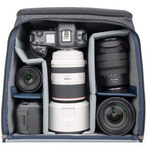 Stash-Master-L-Pro - Canon R3 70-200mm f/2.8 Hood Extended - 15-35mm f/2.8 - 35mm f/1.8 - 24-70mm f/2.8 - Canon R5 - Battery Charger