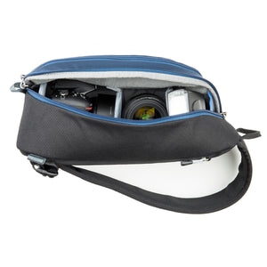 Fits a standard size DSLR + 1–2 lenses + 8” tablet