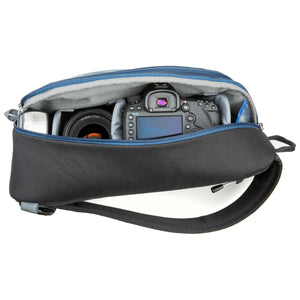 Fits a standard size DSLR + 1–3 lenses + 10” tablet