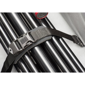 Multiple tie-down straps secure your tripod, stands or slider when transporting between locations