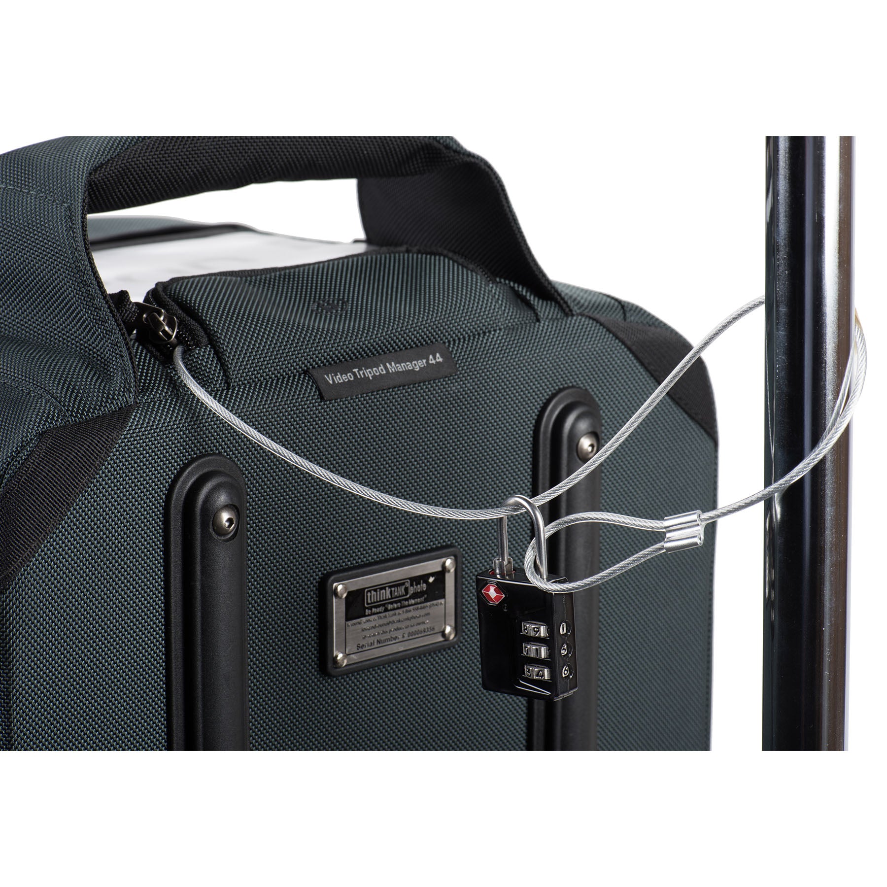Included lock and cable to secure the main compartment and your case to a fixed object