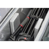 Bolster cushions provide support for different sized gear