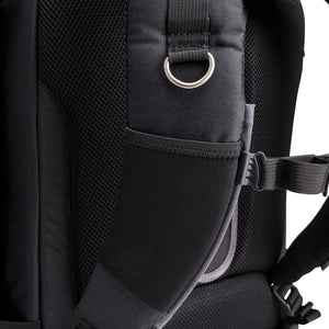 Contoured adjustable harness with lumbar support and adjustable sternum straps