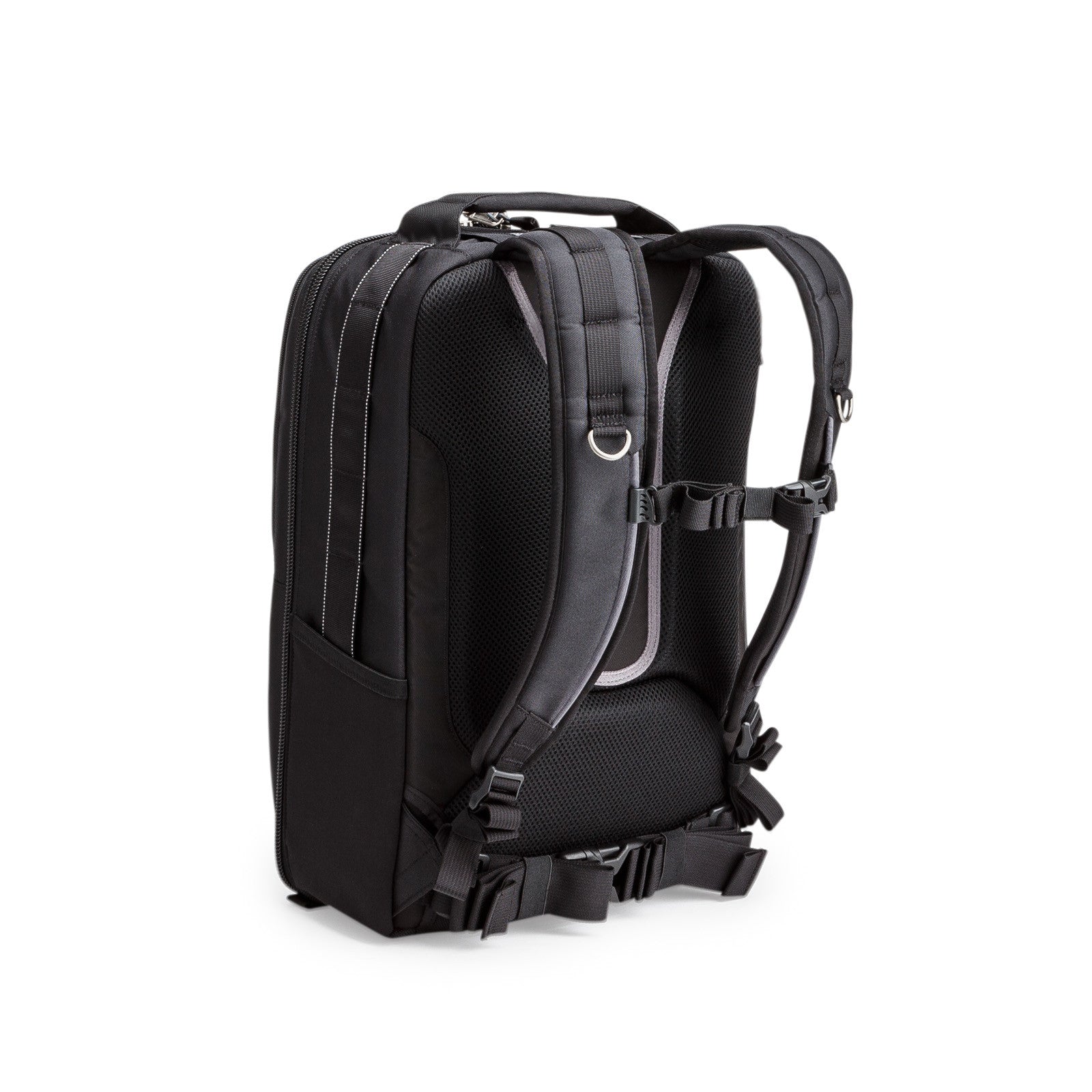 Contoured adjustable harness with lumbar support