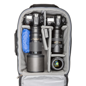 Nikon Gripped DSLR+200-400mm f/4, Gripped DSLR+70-200mm f/2.8, 24-70mm f/2.8