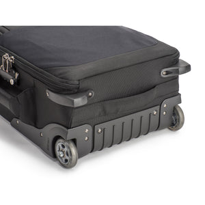 User-replaceable retractable handle, wheels, wheel housings, feet and kick plate extends product life