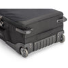 User-replaceable retractable handle, wheels, wheel housings, feet and kick plate extends product life