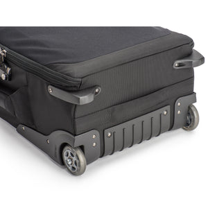 User-replaceable retractable handle, wheels, wheel housings, feet and kick plate extends product life