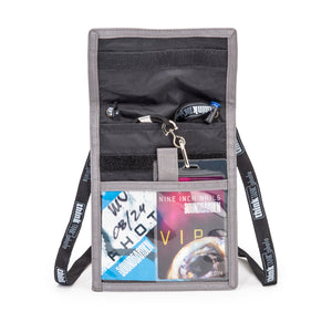 Large pocket holds most smart phones with hook and loop closure for security