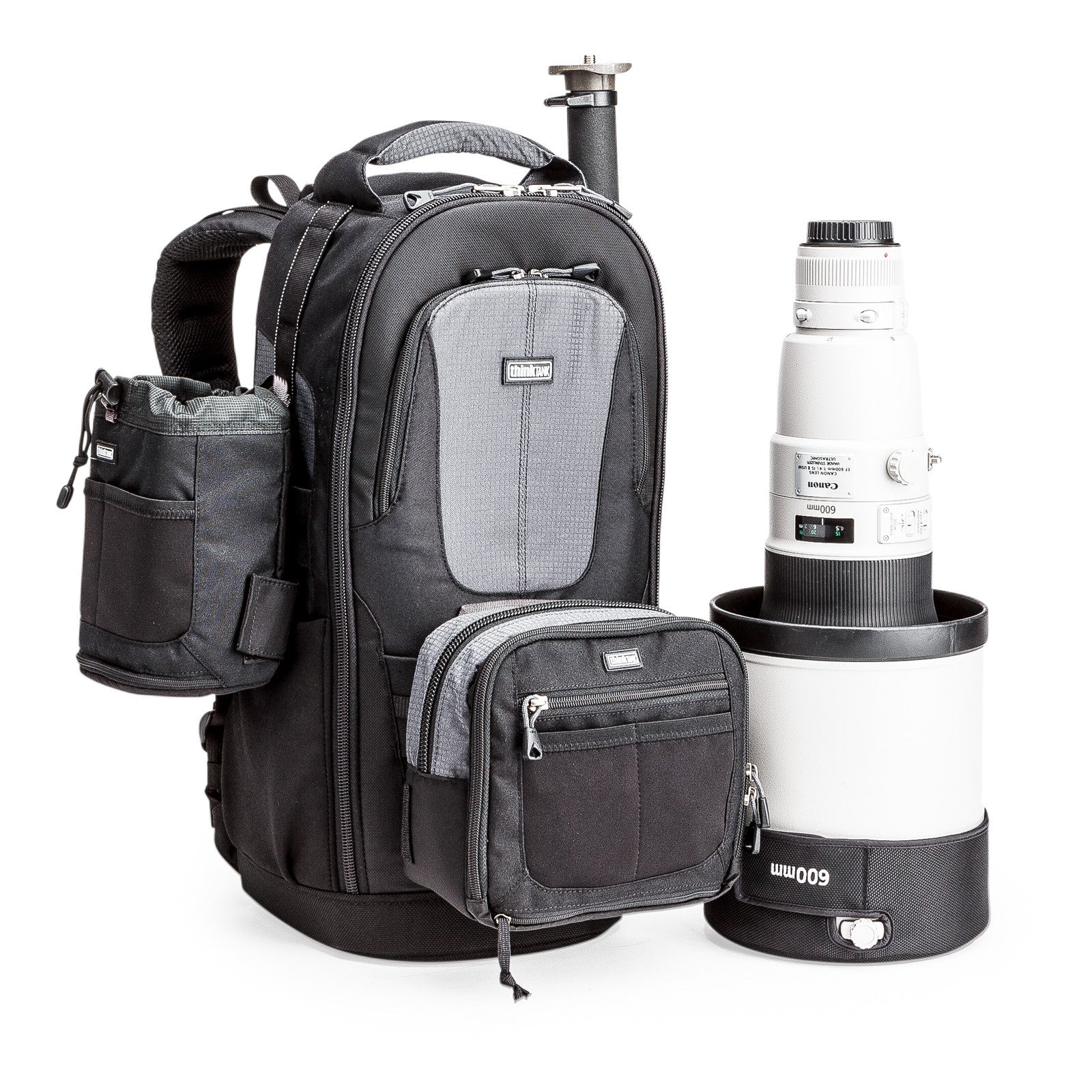 Expand the bag's capacity by adding up to three Modular Pouches for lenses, camera bodies, water bottles, and more!