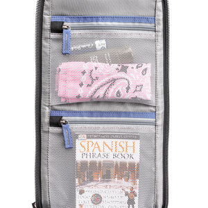 Zippered mesh pockets on inner lid