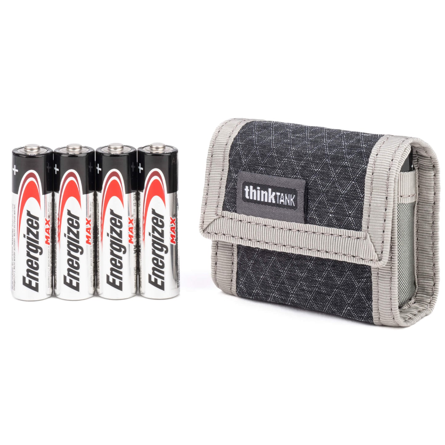 AA Battery Holder Soft, compact case for carrying 8 AA or 16 AAA batteries.