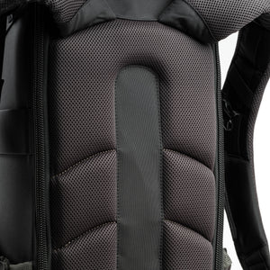 Breathable 320G air mesh back panel with air channel and lumbar support keeps your back cool and dry for all-day comfort