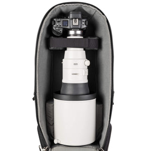 600mm f/4.0 with gripped body attached plus adapter or teleconverter