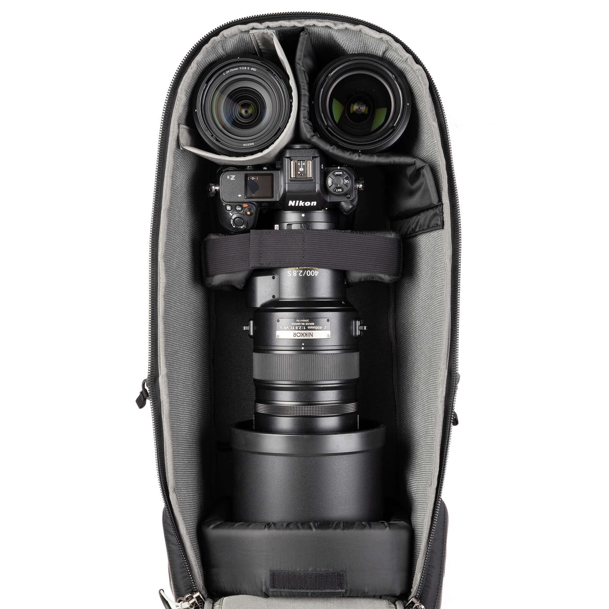 Nikon Z9 + 400mm f/2.8, 24-70mm f/2.8, 14-24mm f/2.8