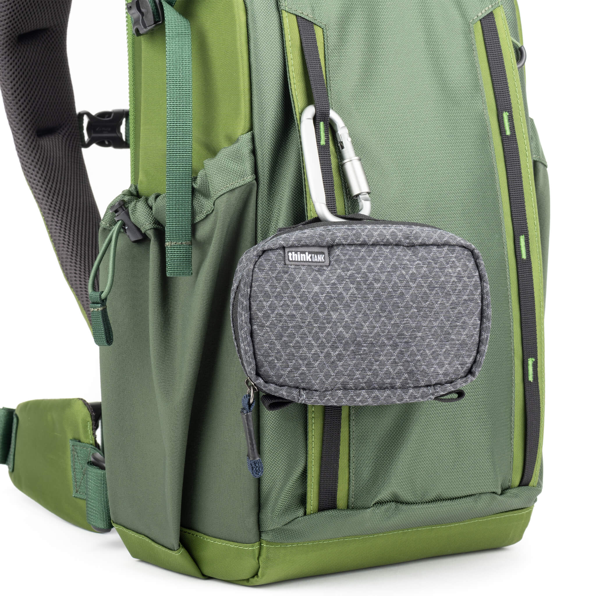 Dual vertical daisy chains on the front pocket add functionality and external carry capacity