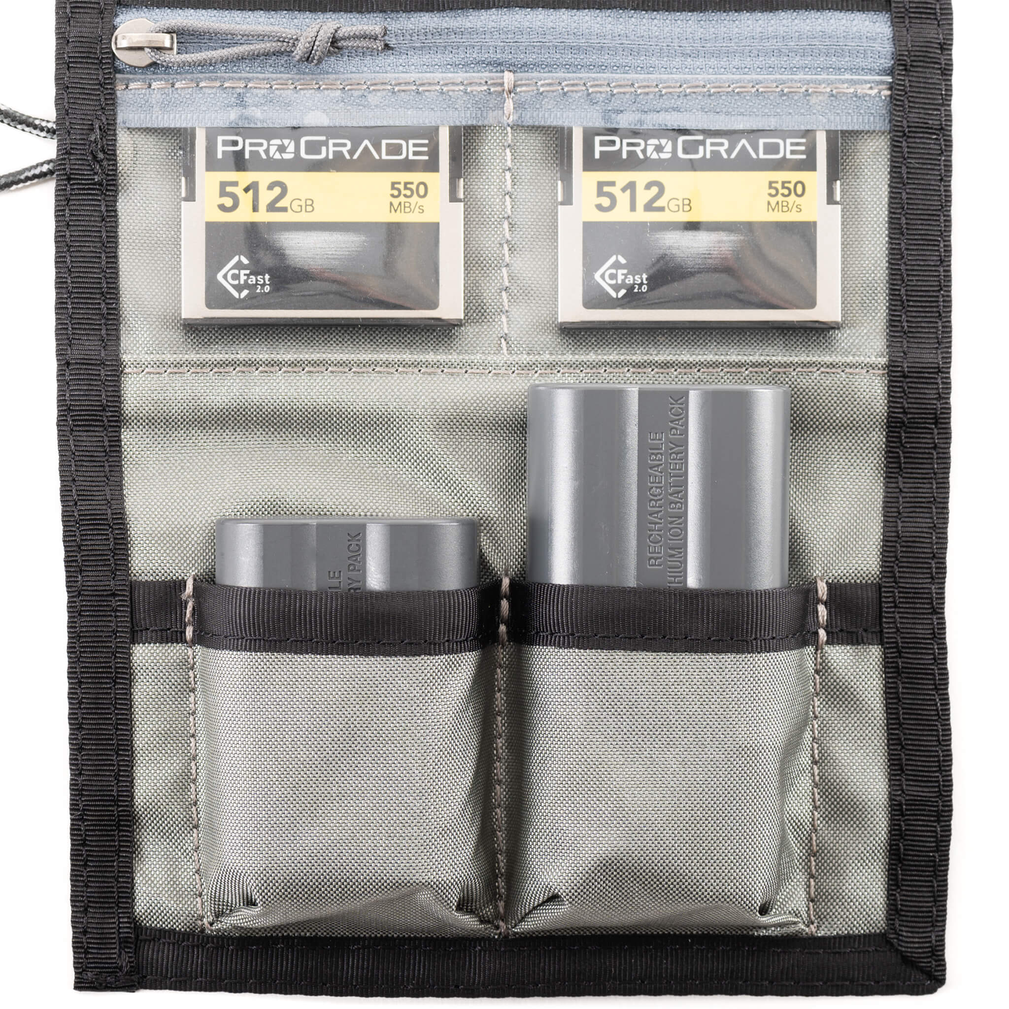 Clear zippered card slots to see contents; Flip cards or around when used/full