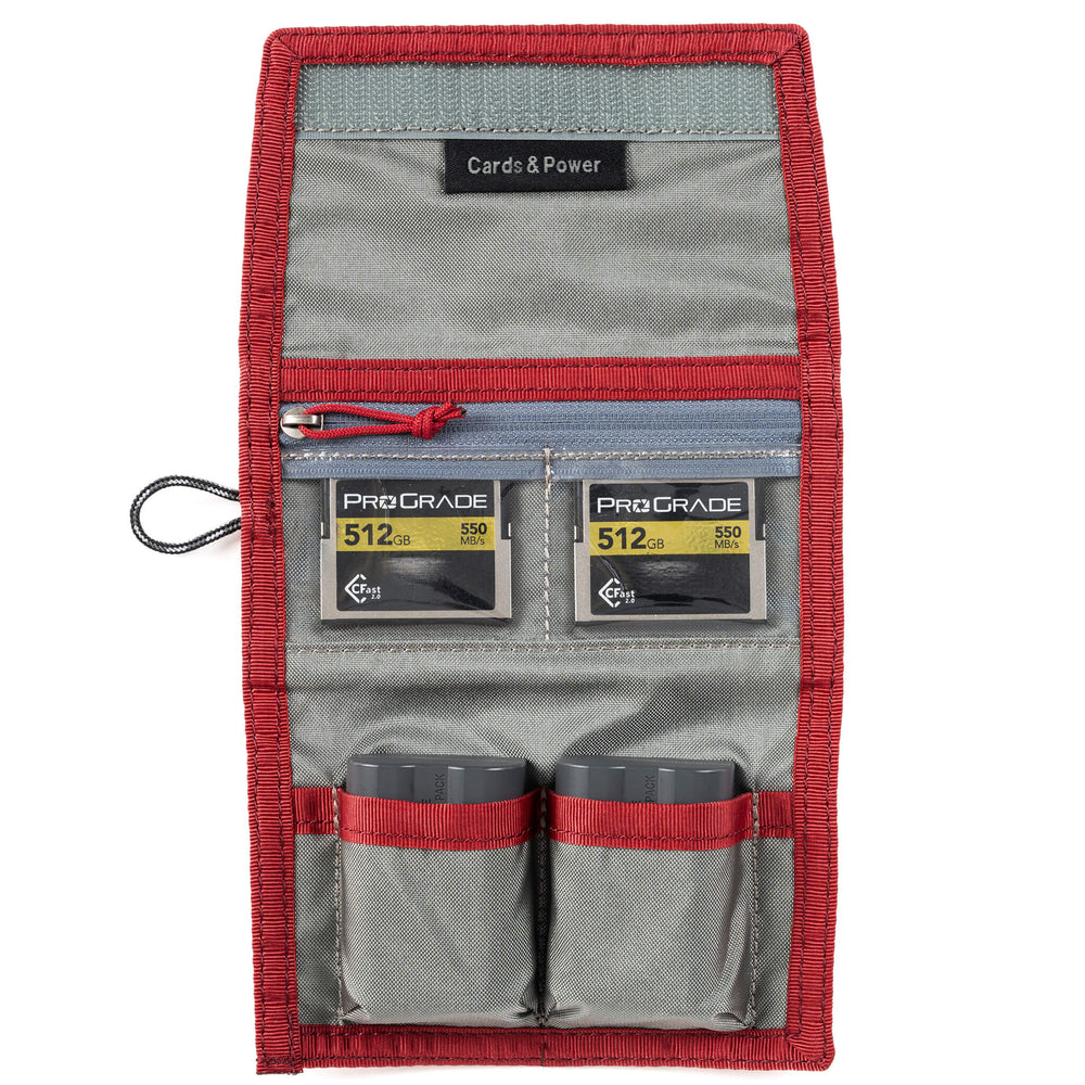 
                  
                    Cards and Power - Convenient folding wallet carries both memory cards and batteries in one. No more digging through your bag looking for one or the other! Fits easily in your pocket or attaches to your belt or bags.
                  
                