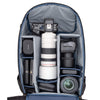 Holds two gripped camera bodies with lenses attached plus 4-6 additional lenses