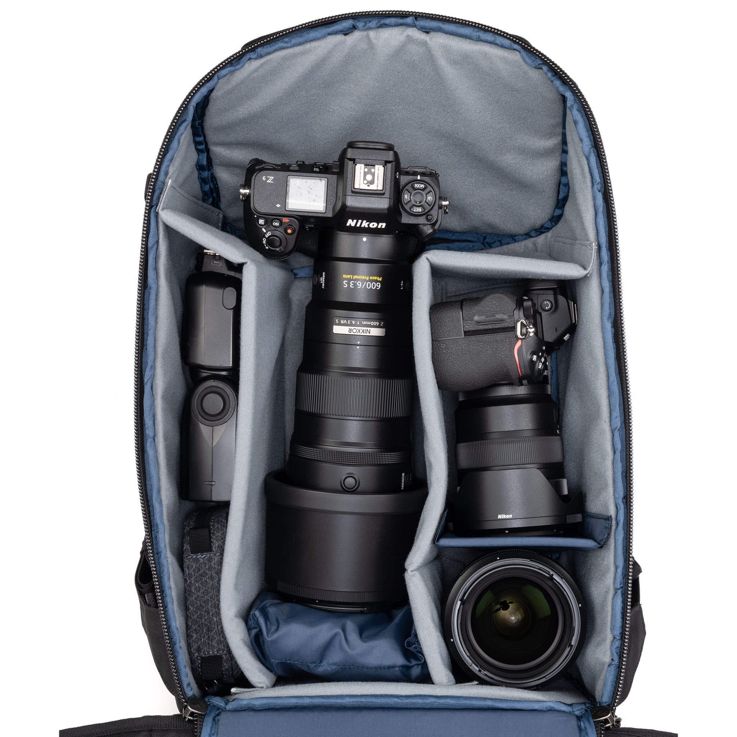 
                  
                    Holds two gripped camera bodies with lenses attached plus 4-6 additional lenses
                  
                